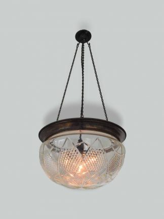 Unsigned | Edwardian Cut-Glass Plafonnier | England c.1905