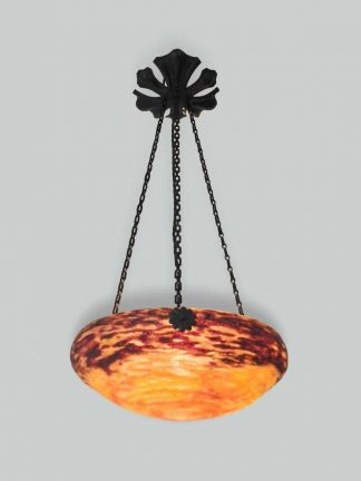 Daum Fréres, Nancy | Pate-de-verre Hanging Glass Plafonnier | SOLD