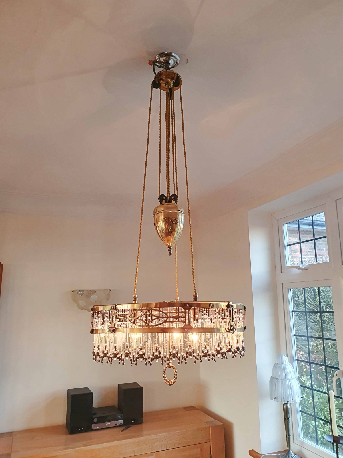 Unsigned | Edwardian Rise & Fall Chandelier | England c.1905 | SOLD - Image 3
