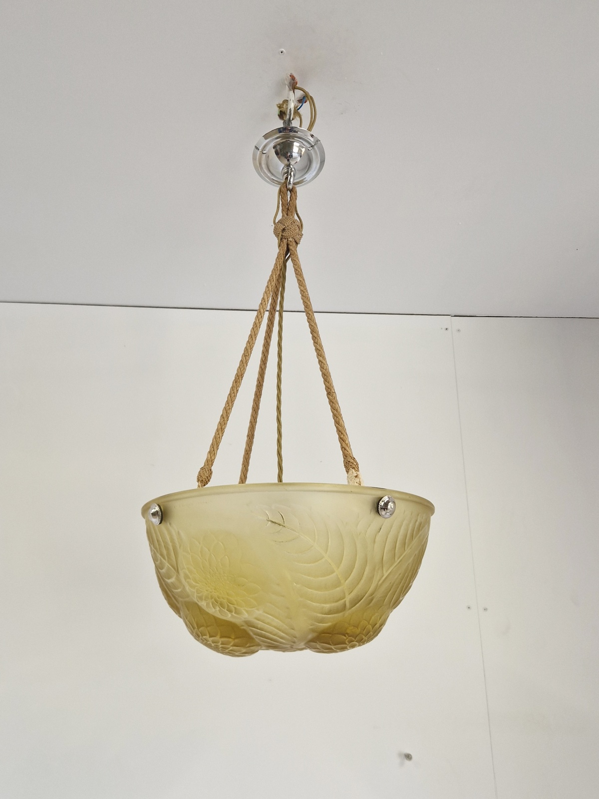 René Lalique | Caramel "Dahlia" Art Deco Plafonnier | France c.1925 - Image 3