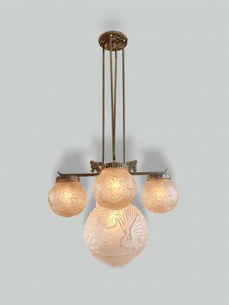 Pierre Maynadier & Muller Frères | "Le Paon" Chandelier | France c.1925