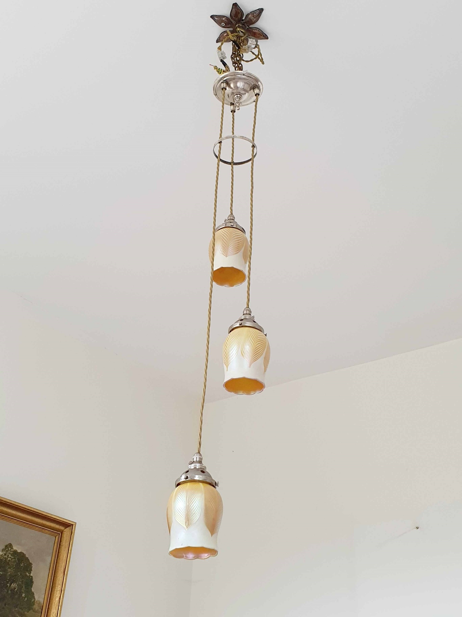 Steuben Glass Works | Arts & Crafts "Cluster" Pendant Light | U.S.A c.1910 | SOLD - Image 3