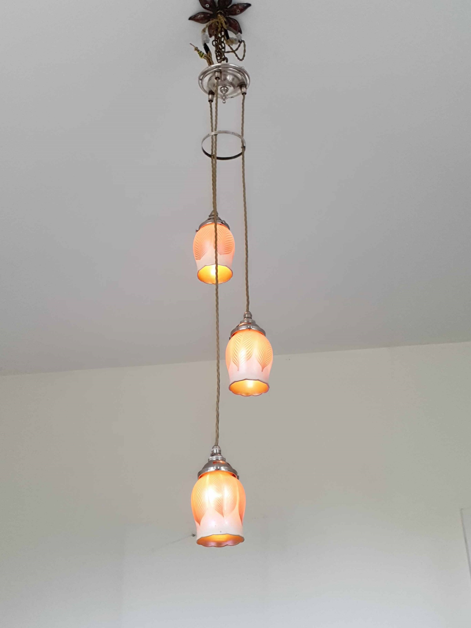 Steuben Glass Works | Arts & Crafts "Cluster" Pendant Light | U.S.A c.1910 | SOLD - Image 4