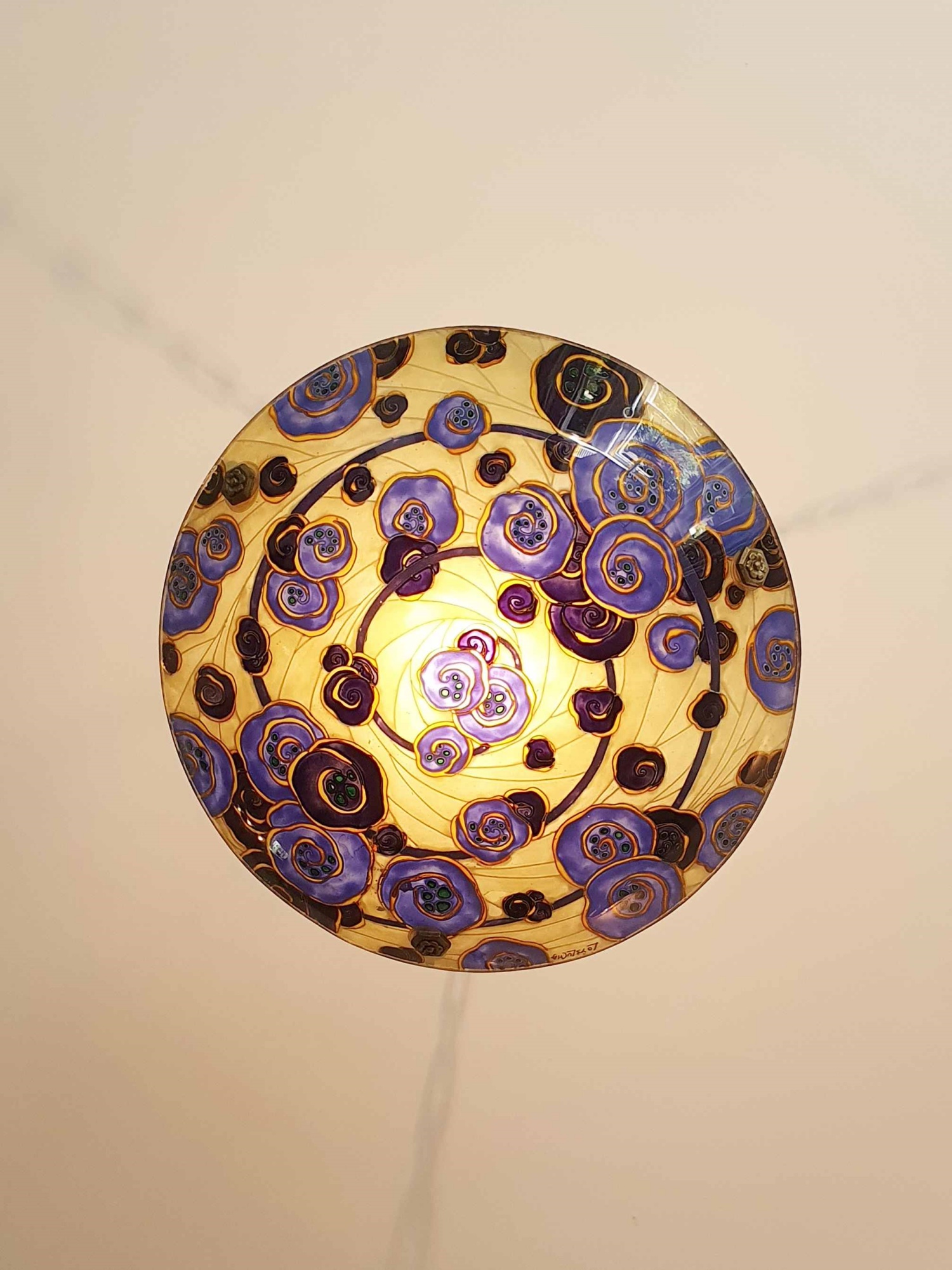 Loys Lucha, Paris | Polychrome-Enamelled Plafonnier | France c.1930 | SOLD - Image 3