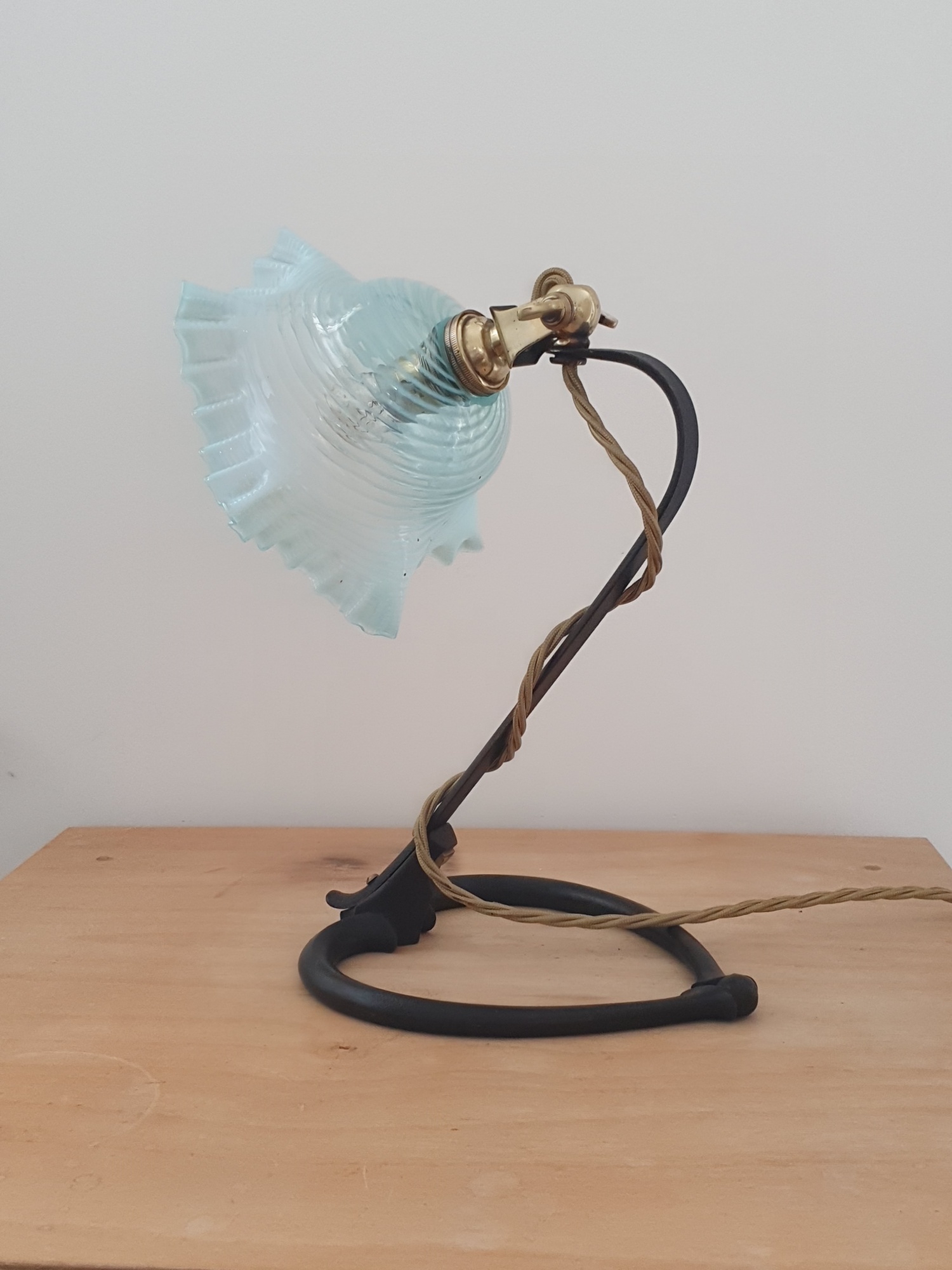 W.A.S Benson with James Powell & Sons | Arts & Crafts Desk Lamp | England c.1900 | SOLD - Image 6