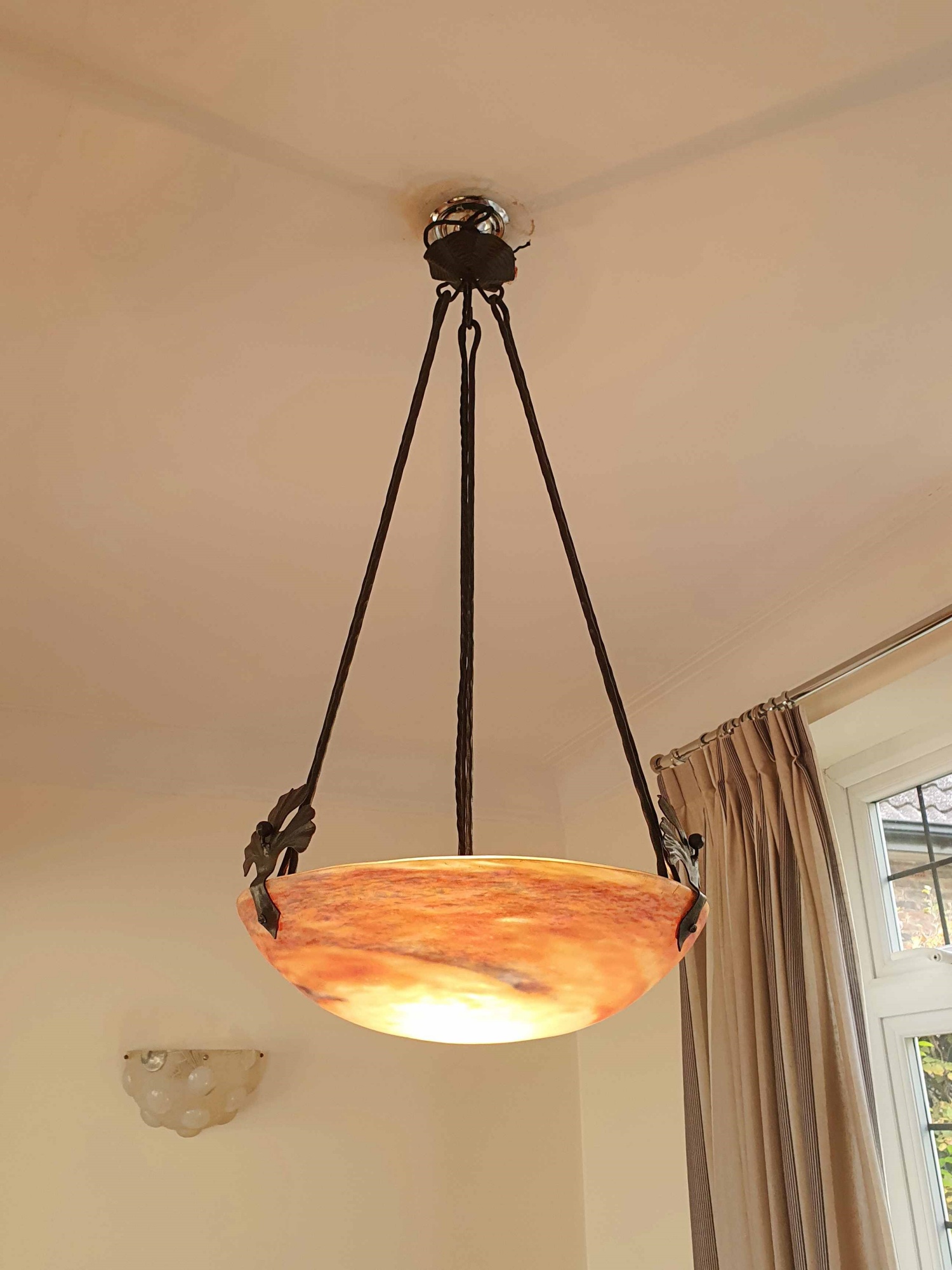 Muller Frères, Luneville | Pate-de-verre Plafonnier | France c.1930 - Image 2