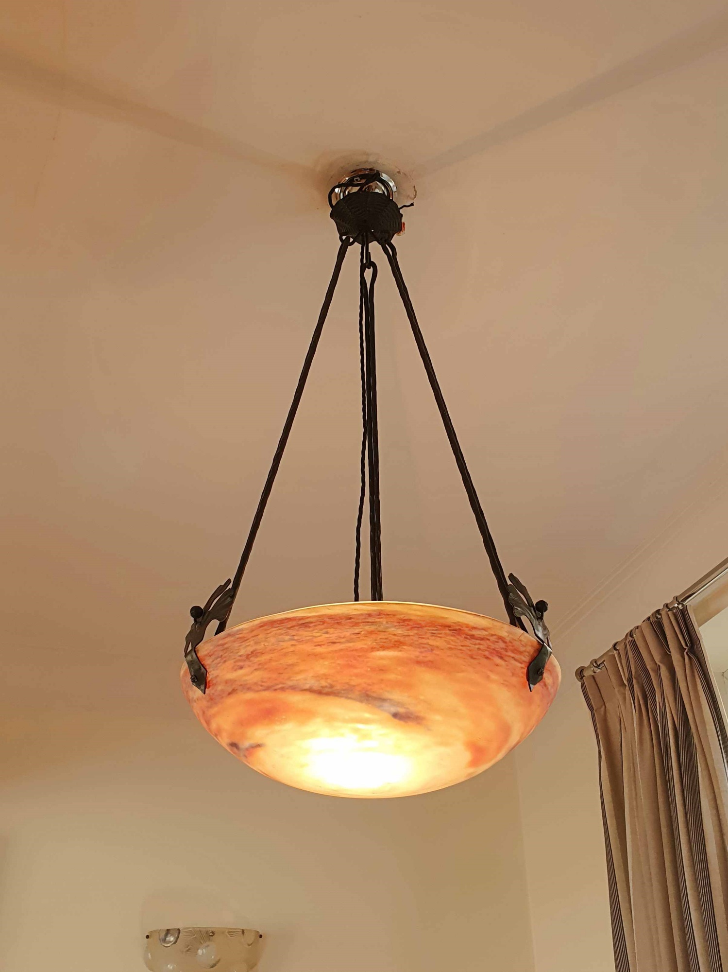 Muller Frères, Luneville | Pate-de-verre Plafonnier | France c.1930 - Image 3