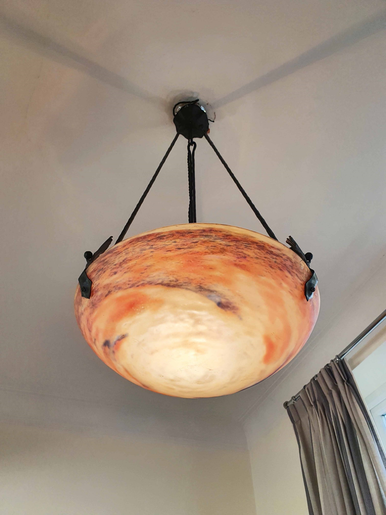 Muller Frères, Luneville | Pate-de-verre Plafonnier | France c.1930 - Image 4