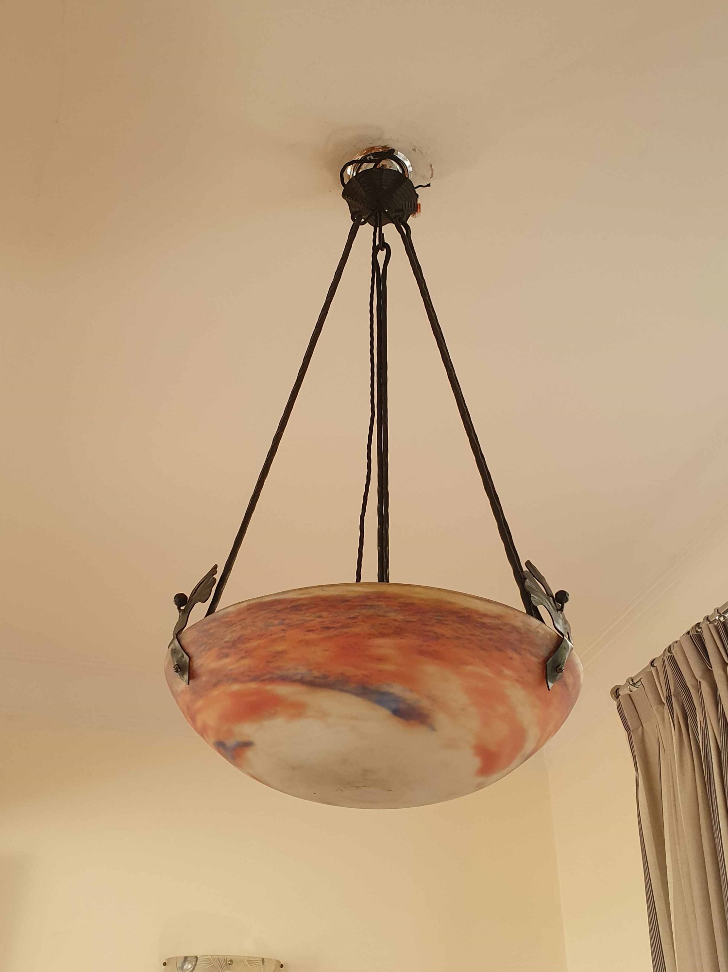 Muller Frères, Luneville | Pate-de-verre Plafonnier | France c.1930 - Image 6