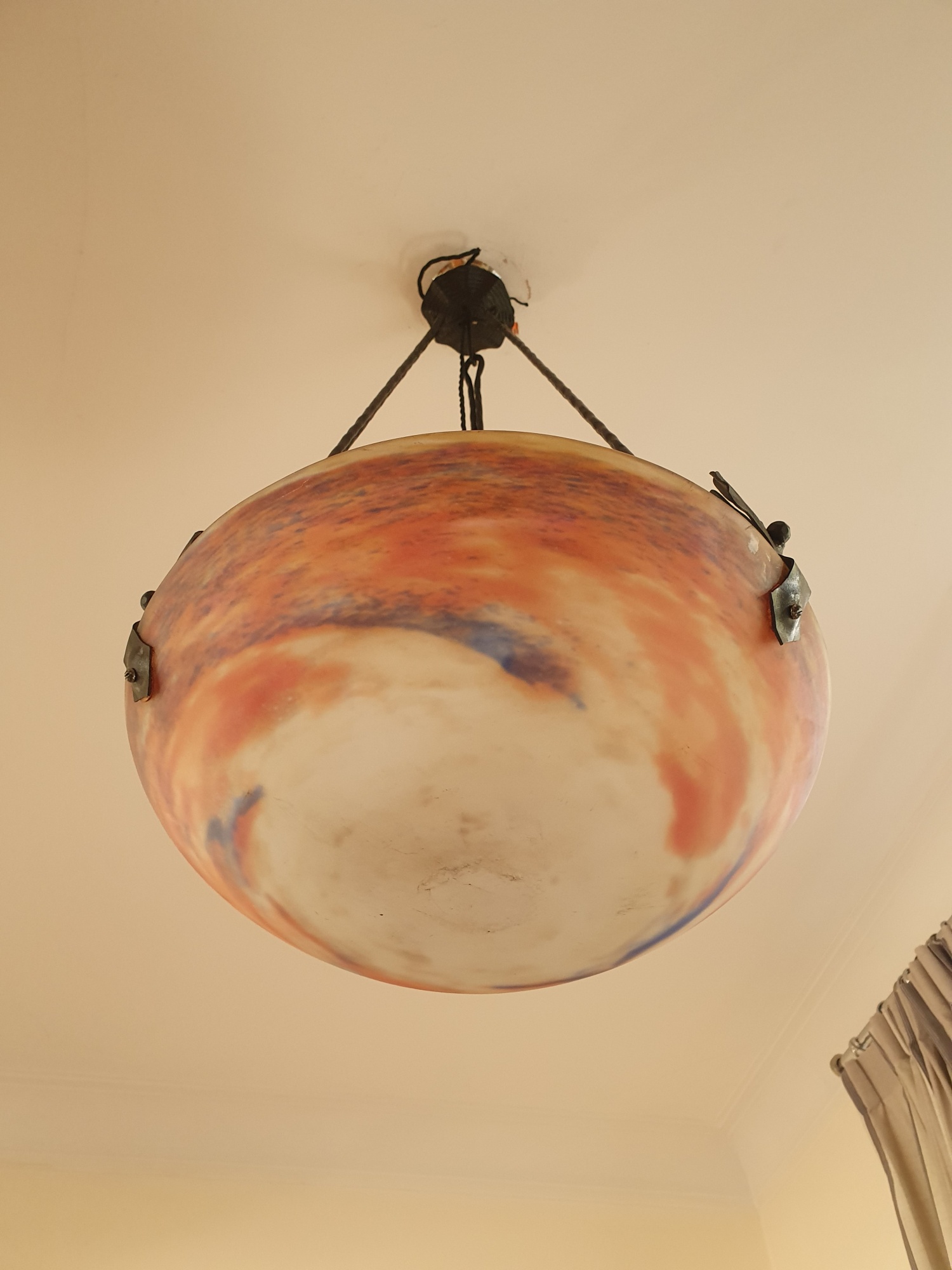 Muller Frères, Luneville | Pate-de-verre Plafonnier | France c.1930 - Image 7