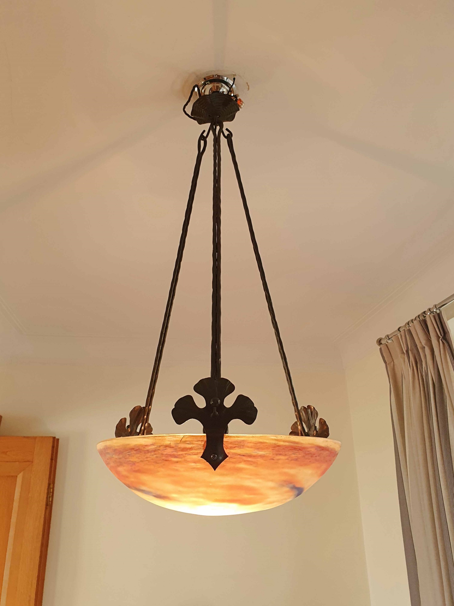 Muller Frères, Luneville | Pate-de-verre Plafonnier | France c.1930 - Image 8