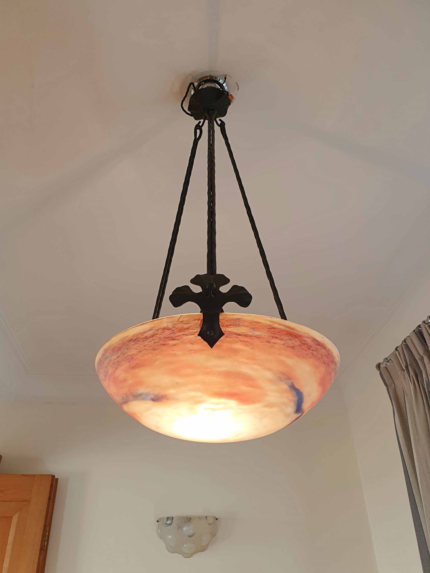 Muller Frères, Luneville | Pate-de-verre Plafonnier | France c.1930 - Image 9