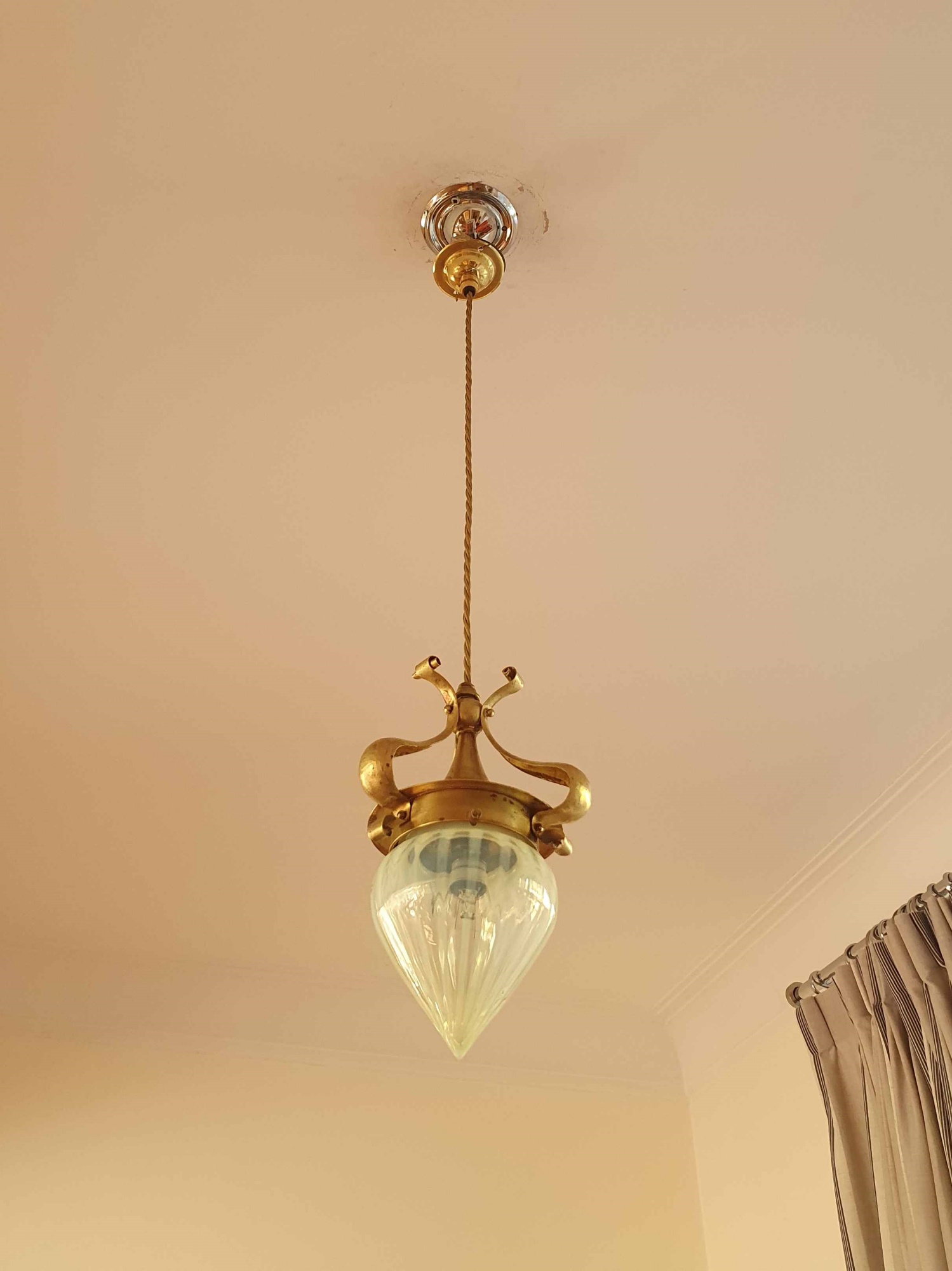 James Powell & Sons (Whitefriars) | Arts & Crafts Pendant Light | England c.1900 | SOLD - Image 5