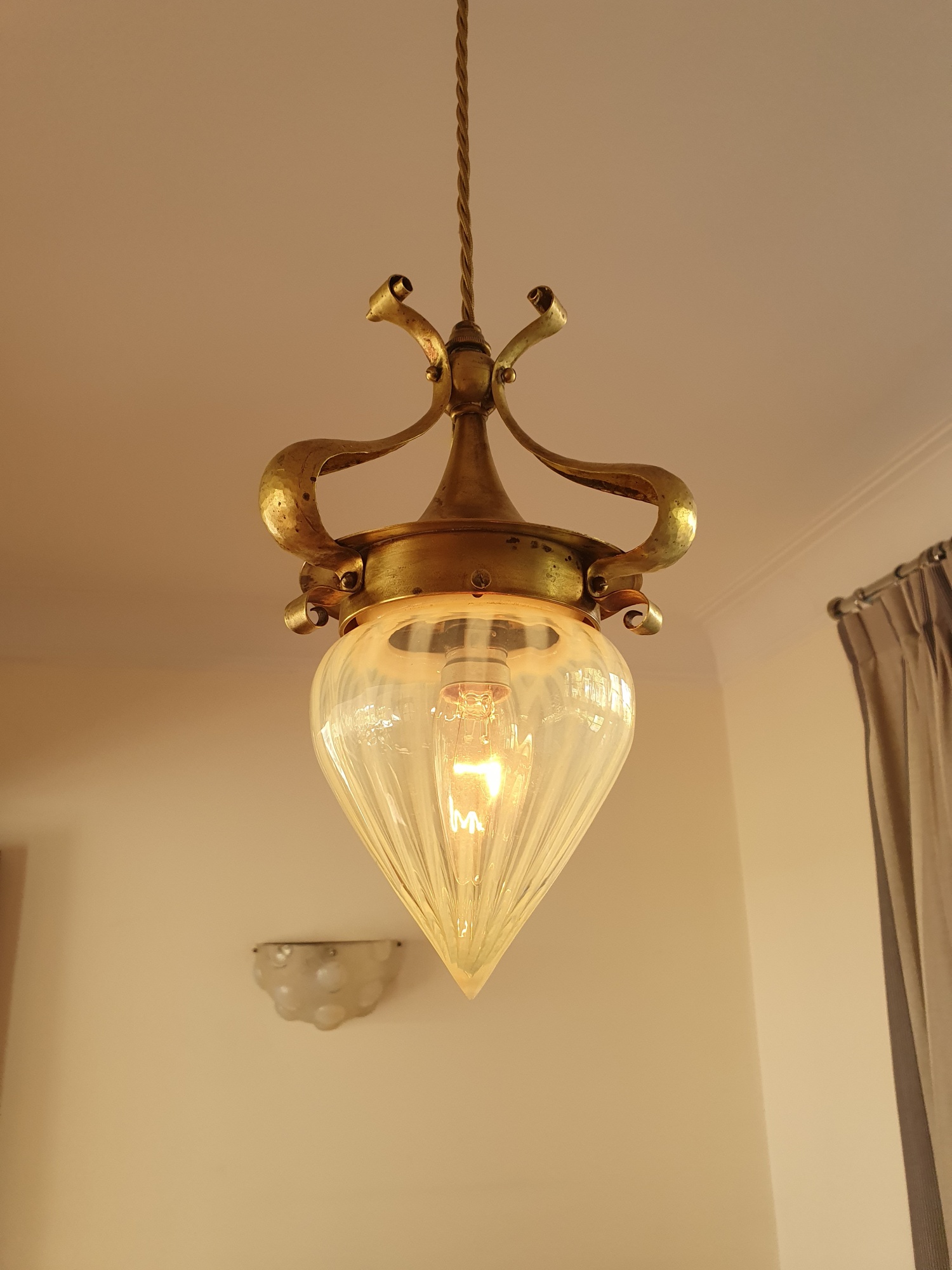 James Powell & Sons (Whitefriars) | Arts & Crafts Pendant Light | England c.1900 | SOLD - Image 6