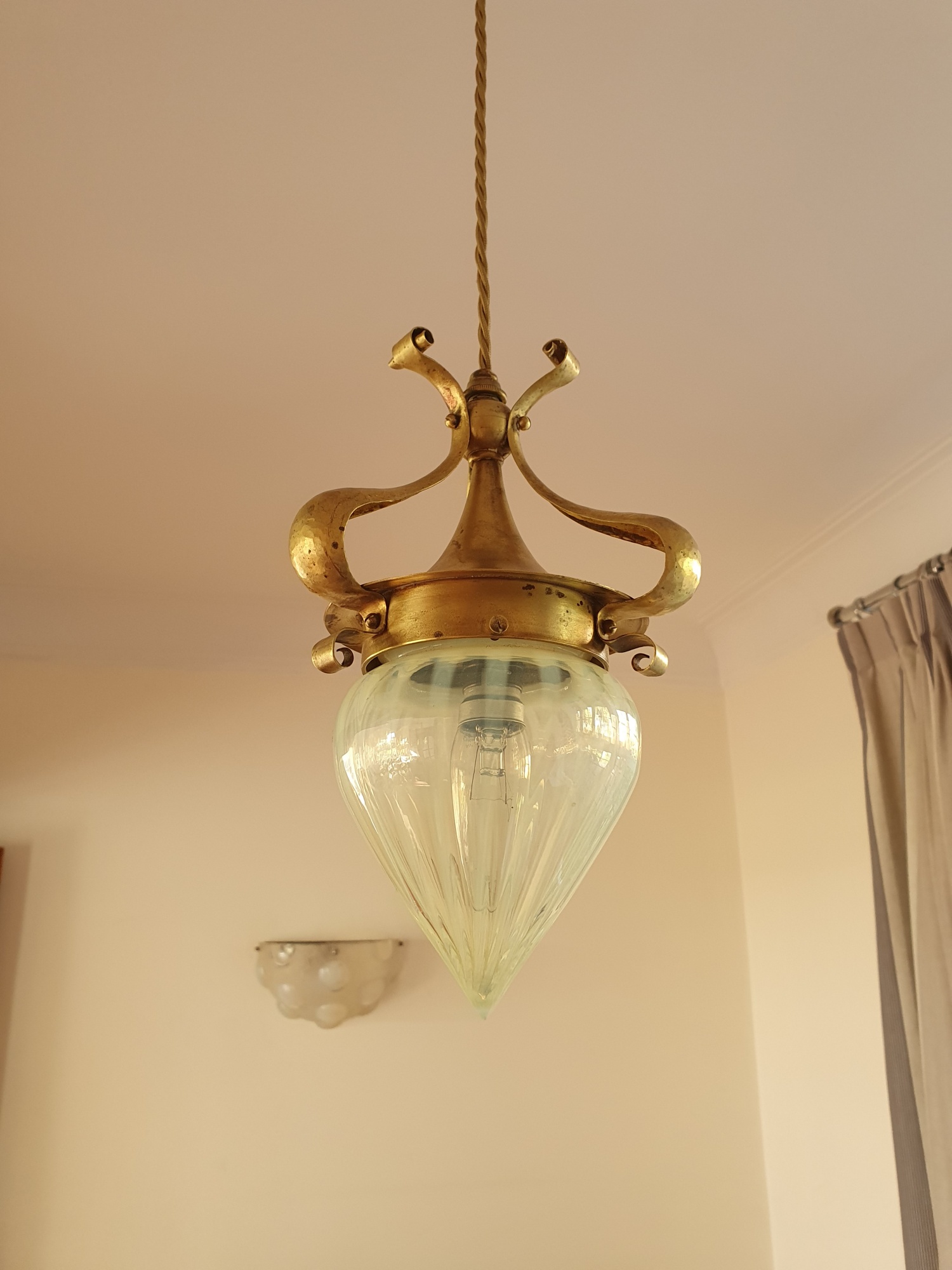 James Powell & Sons (Whitefriars) | Arts & Crafts Pendant Light | England c.1900 | SOLD - Image 7