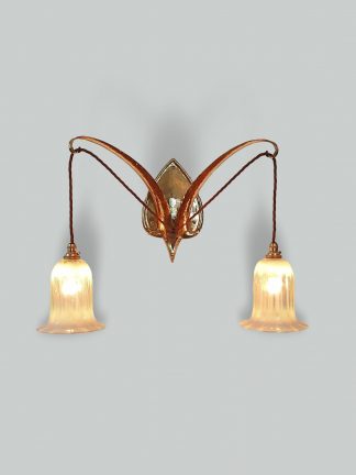 Jesson, Birkett & Co (Faulkner Bronze Co.) | 4 Twin-arm Arts & Crafts Wall Lights | England c.1900