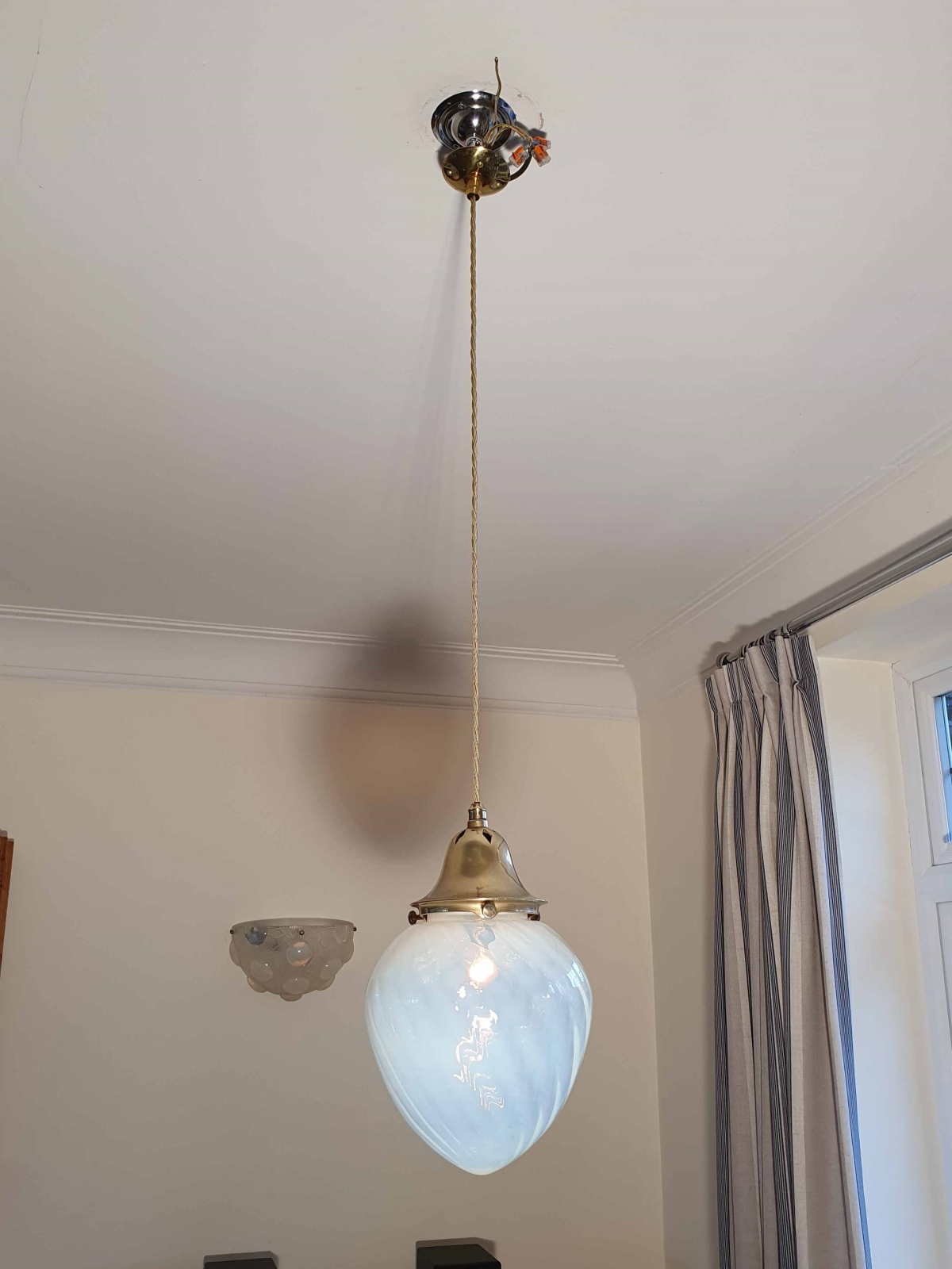 Unsigned | Opalescent Glass Globe Pendant | Early c.20th | SOLD - Image 2