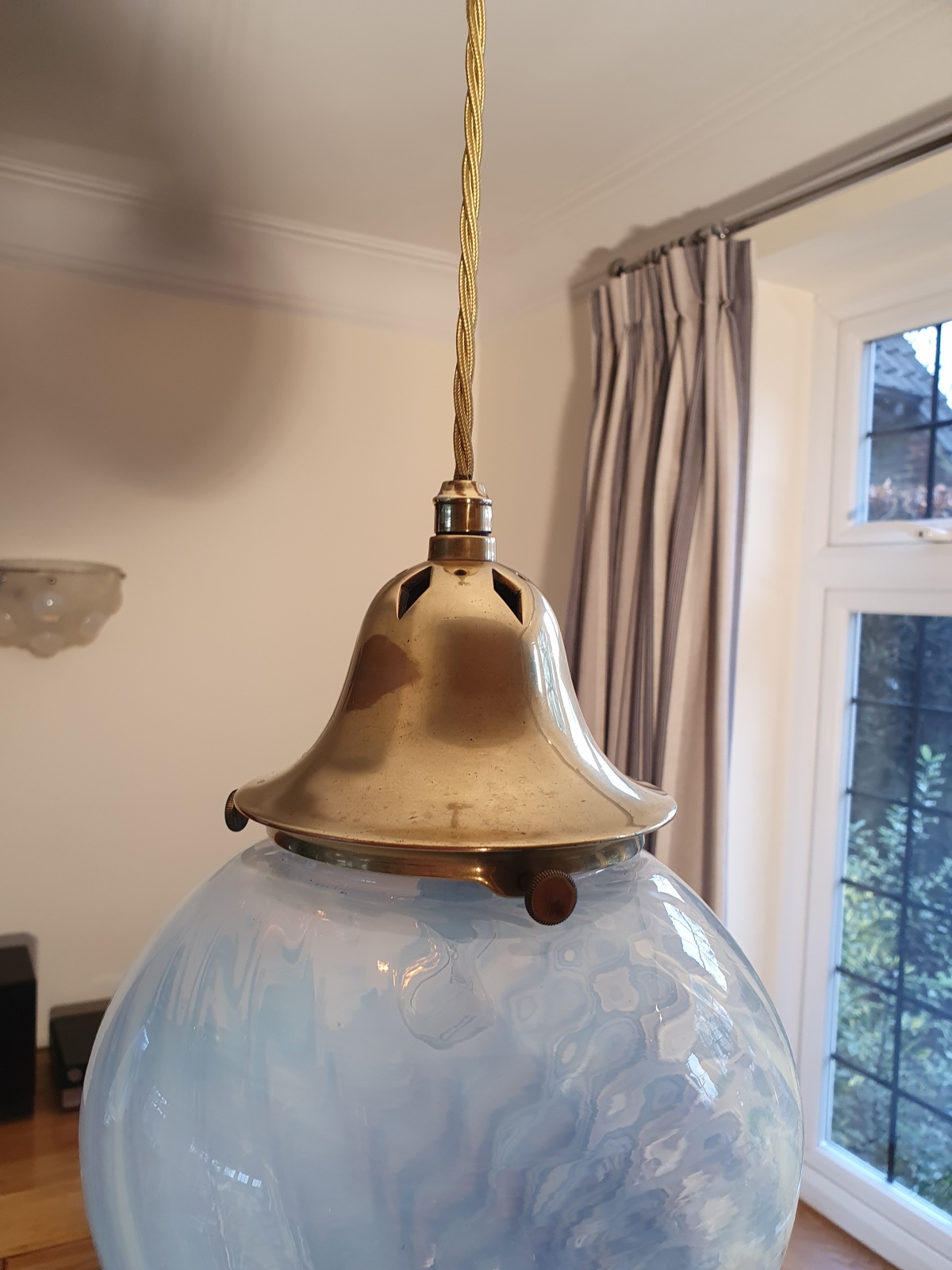 Unsigned | Opalescent Glass Globe Pendant | Early c.20th | SOLD - Image 5