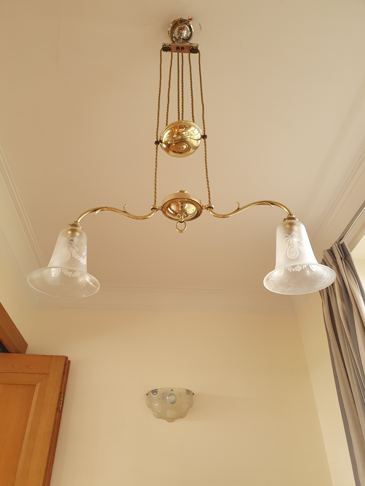 Faraday & Son, London Edwardian Rise & Fall Ceiling Light England c