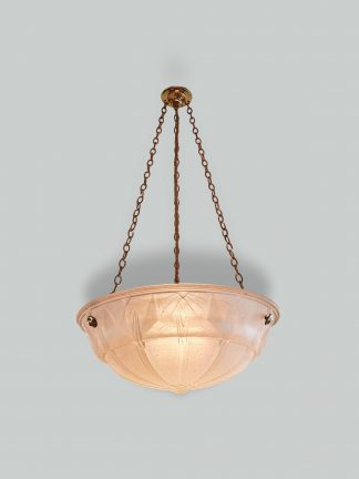 Muller Frères, Luneville | Art Deco Frosted-glass Plafonnier | France c.1930