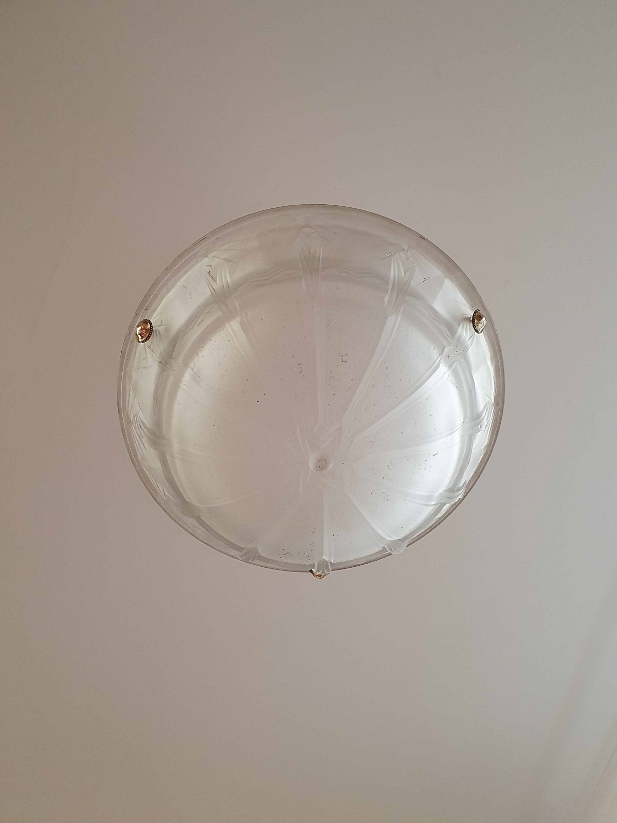 Muller Frères, Luneville | Art Deco Frosted-glass Plafonnier | France c.1930 | SOLD - Image 6