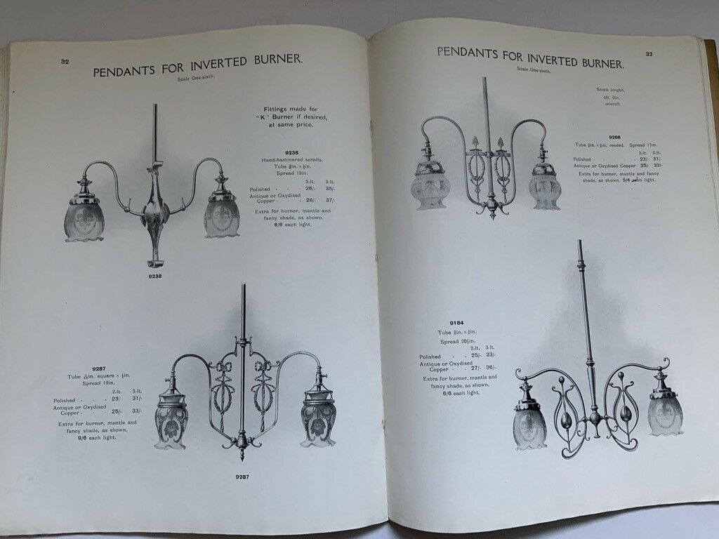Style of Meynell & Sons, Wolverhampton | Art Nouveau 3 Branch Gas Ceiling Light | England c.1910 | SOLD - Image 13