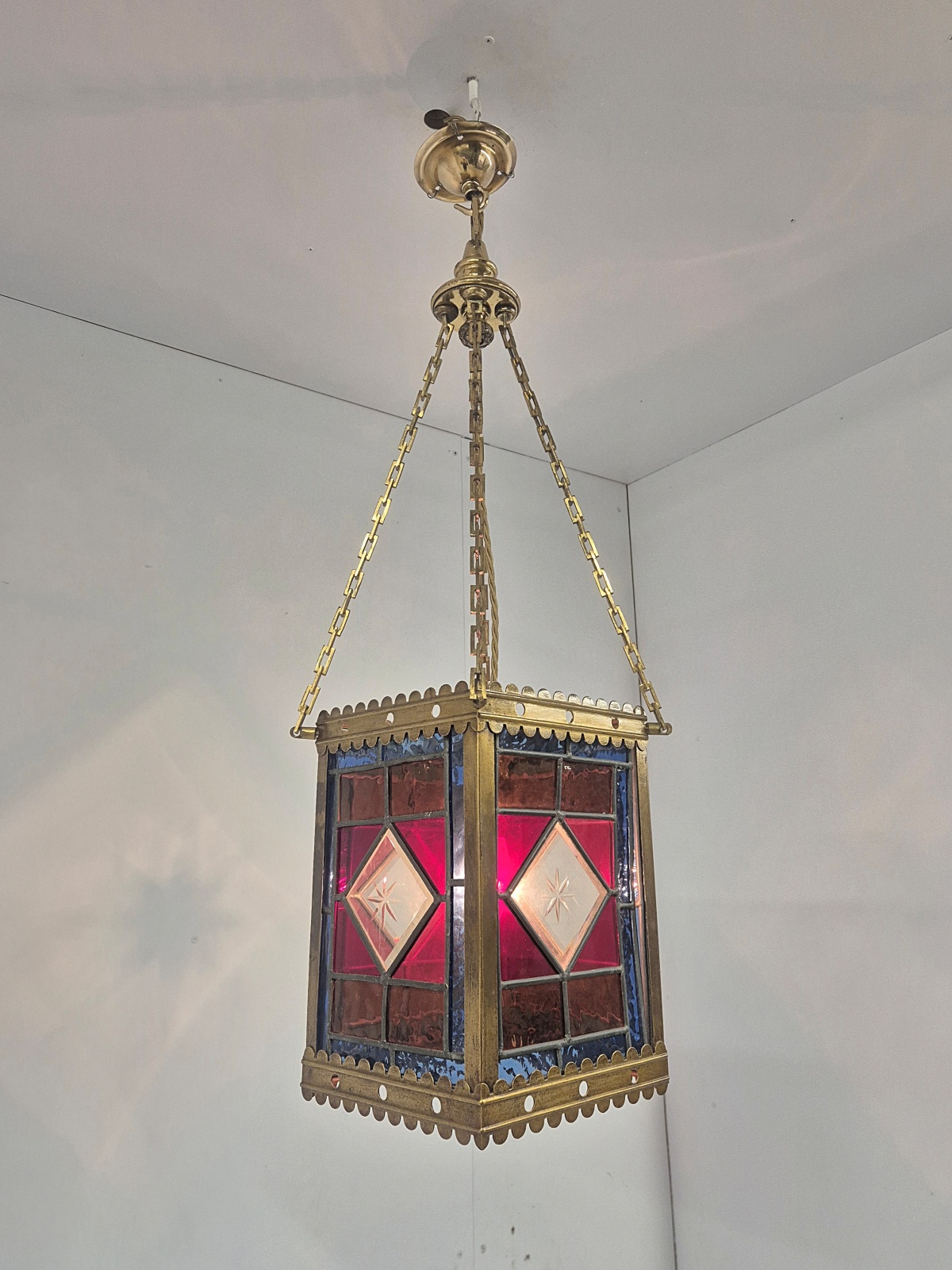 Unsigned | Stained-Glass Victorian Lantern | England c.1880 - Image 2