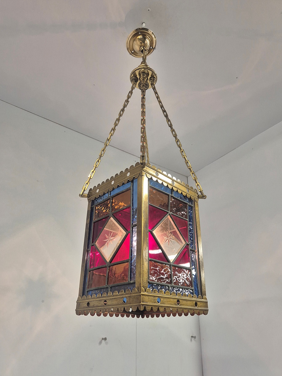 Unsigned | Stained-Glass Victorian Lantern | England c.1880 - Image 6