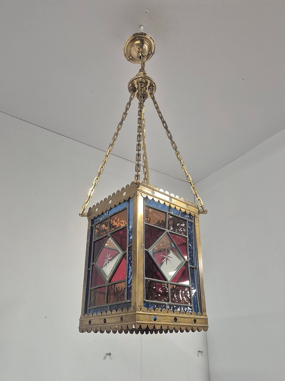 Unsigned | Stained-Glass Victorian Lantern | England c.1880 - Image 7