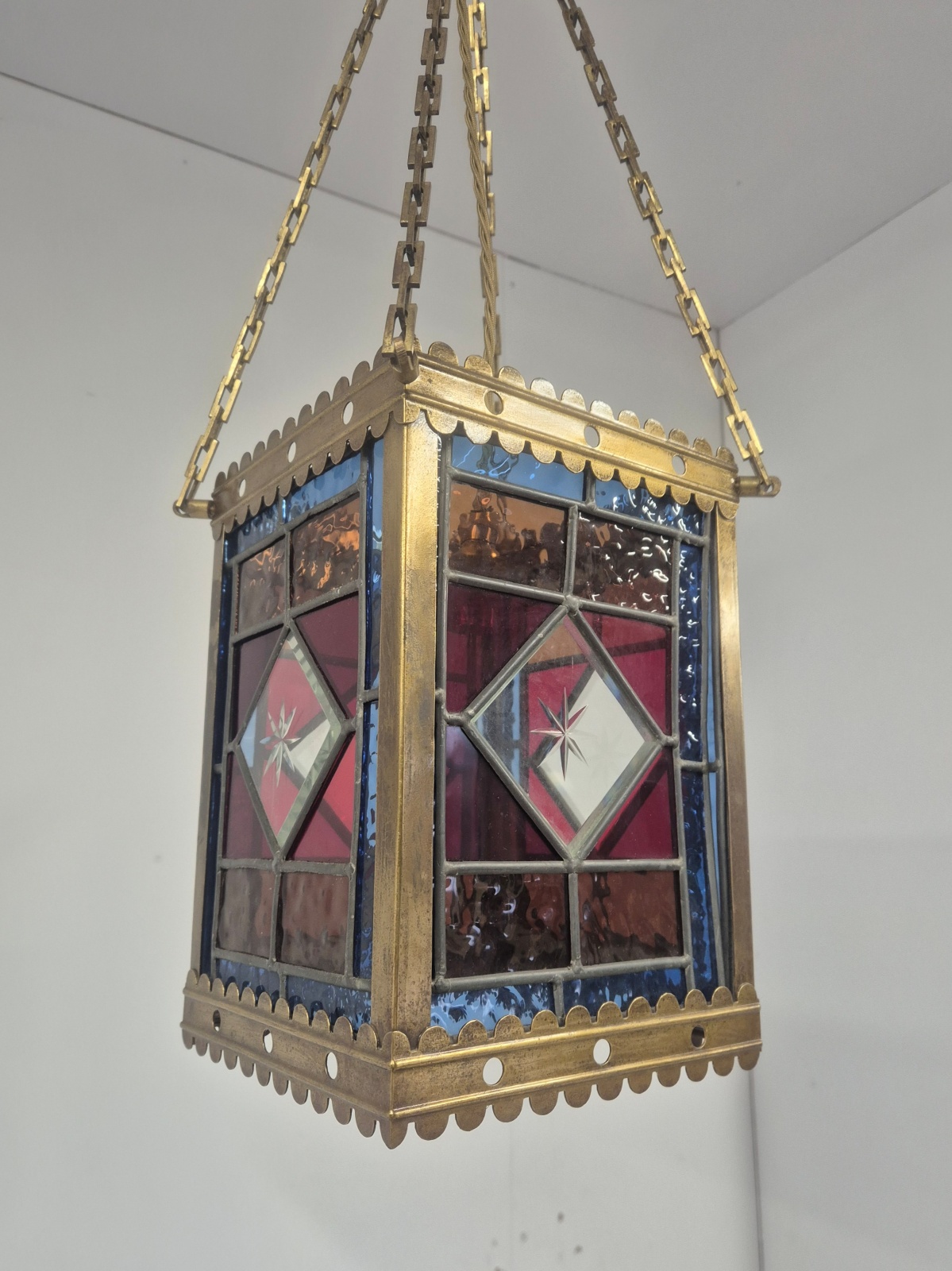 Unsigned | Stained-Glass Victorian Lantern | England c.1880 - Image 8