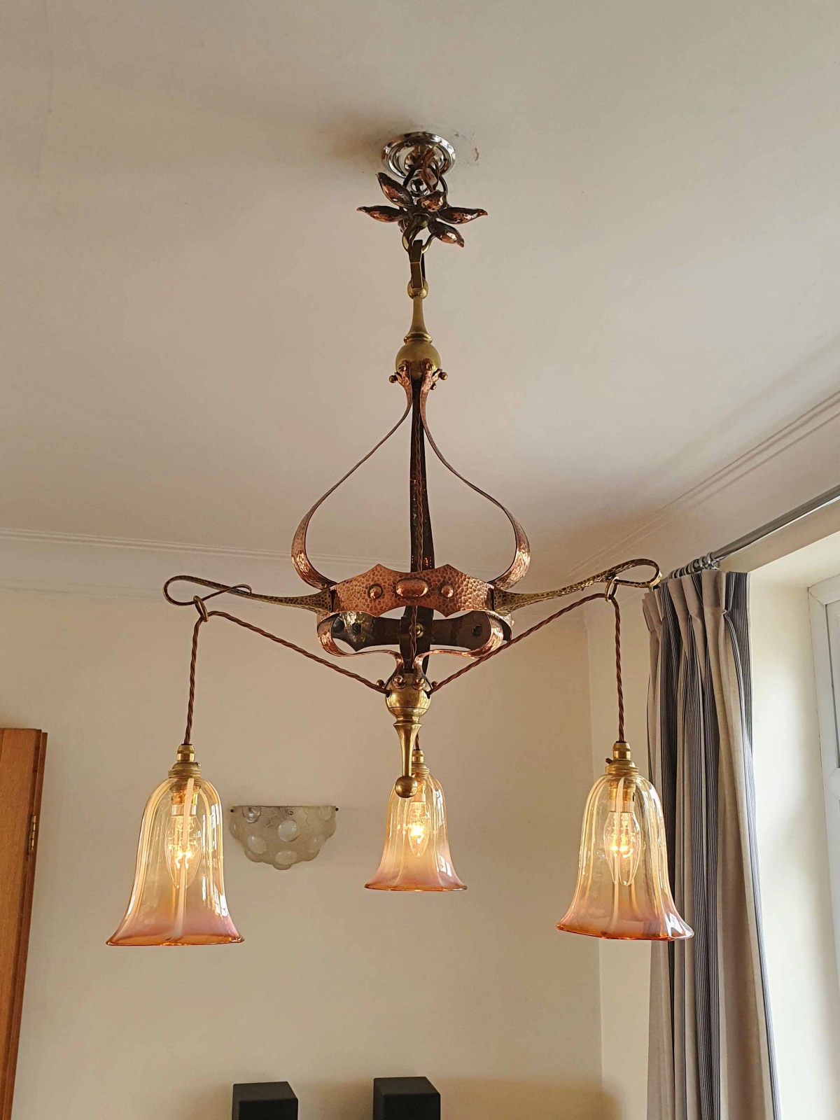 Style of The Birmingham Guild of Handicraft | Arts & Crafts Electrolier | England c.1900 - Image 2