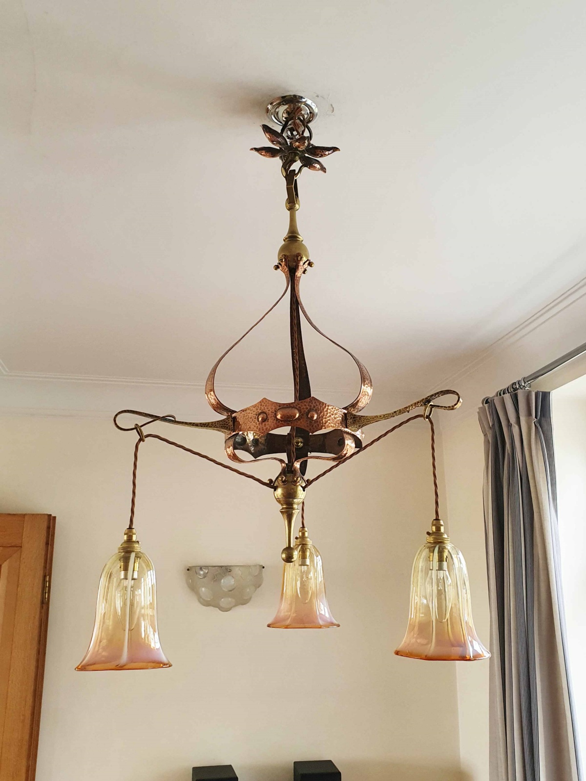 Style of The Birmingham Guild of Handicraft | Arts & Crafts Electrolier | England c.1900 - Image 3