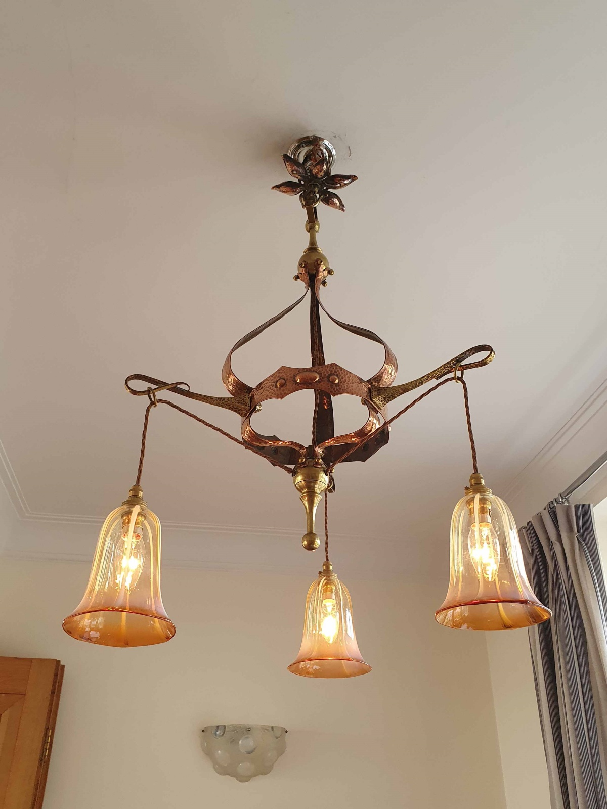 Style of The Birmingham Guild of Handicraft | Arts & Crafts Electrolier | England c.1900 - Image 4