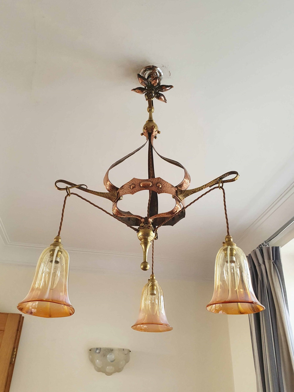 Style of The Birmingham Guild of Handicraft | Arts & Crafts Electrolier | England c.1900 - Image 5