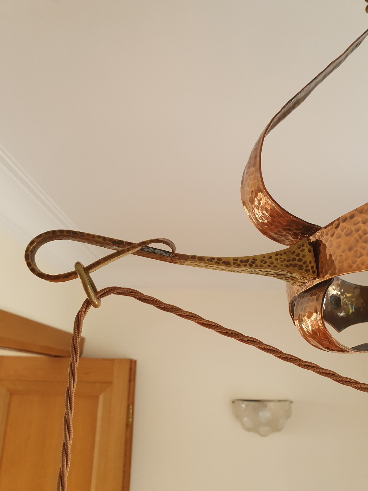 Style of The Birmingham Guild of Handicraft | Arts & Crafts Electrolier | England c.1900 - Image 8