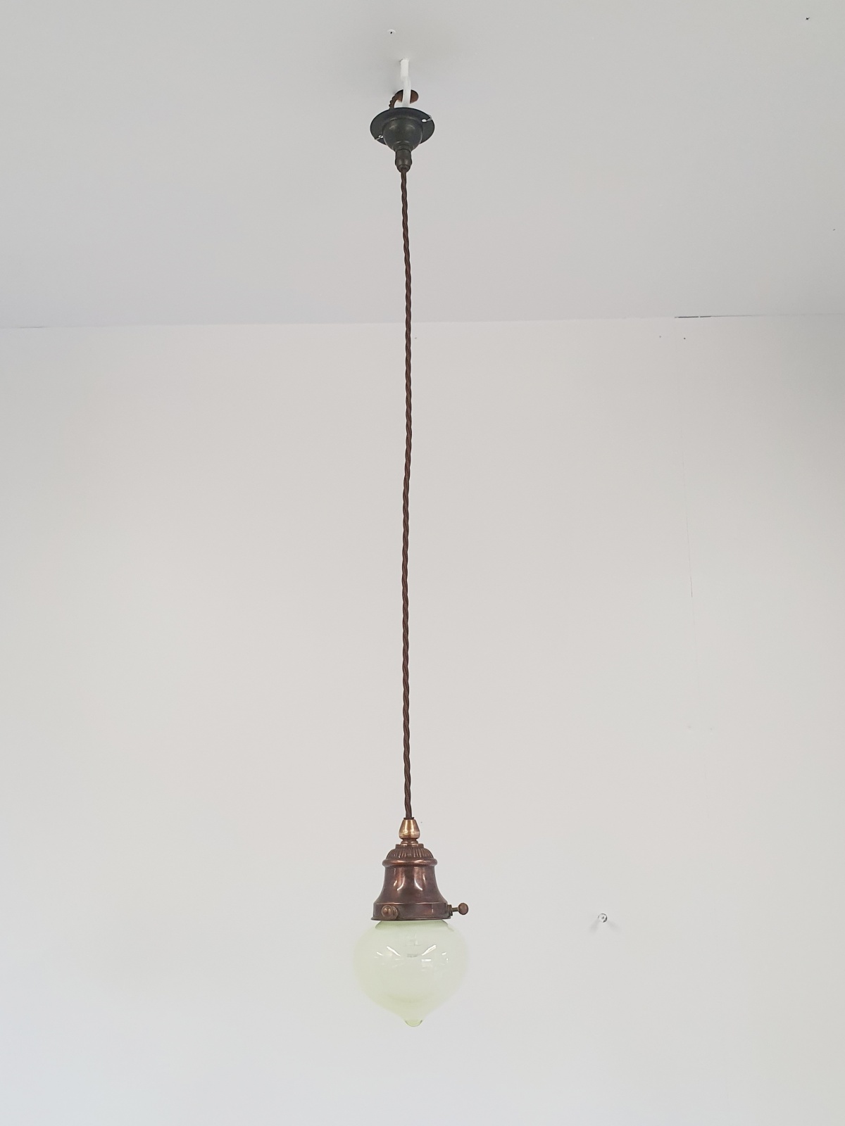 Unsigned | 4 Small Vaseline Globe Pendants | SOLD - Image 3