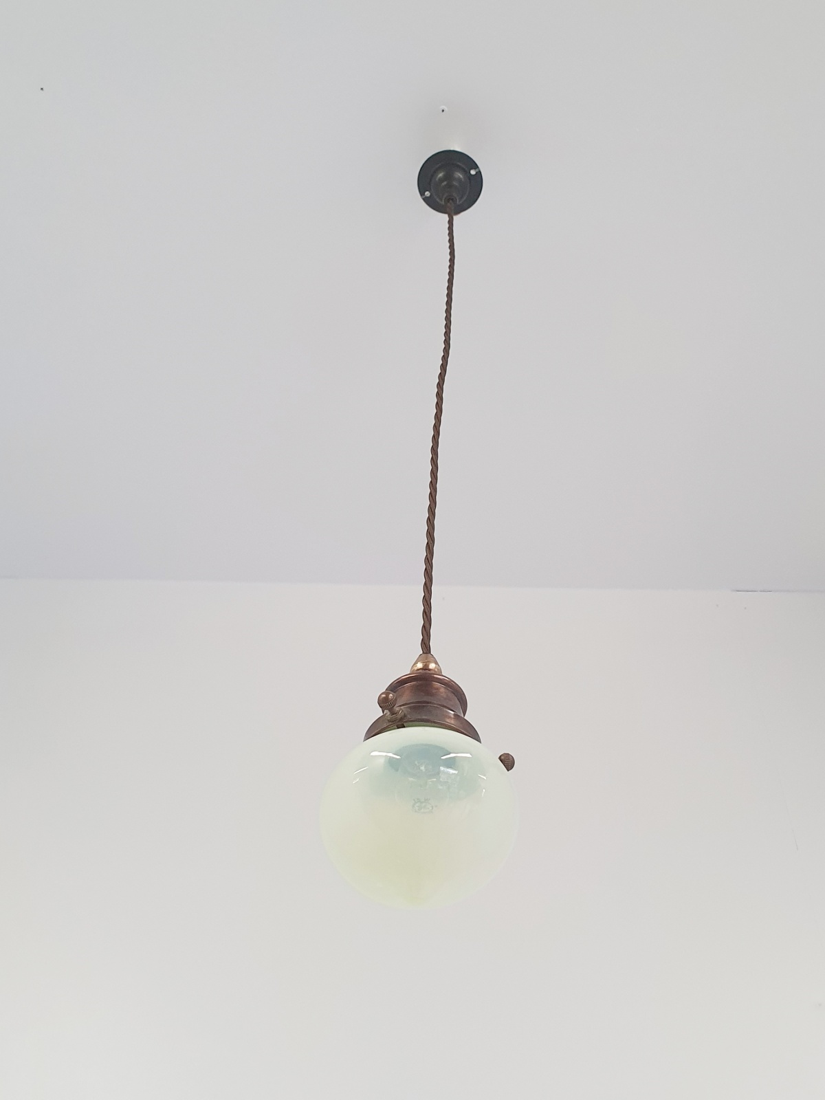 Unsigned | 4 Small Vaseline Globe Pendants | SOLD - Image 5