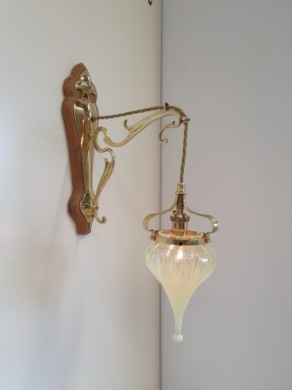 Style of William Whitehouse & Co, Birmingham | Set of 4 Art Nouveau Wall Lights | Hobnail lampshades