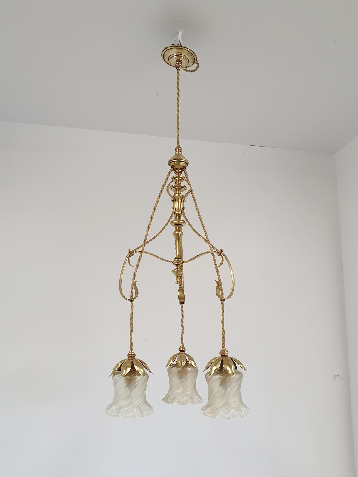 W.A.S Benson, London | 3 Branch Arts & Crafts Ceiling Light | England c.1900 | SOLD - Image 3