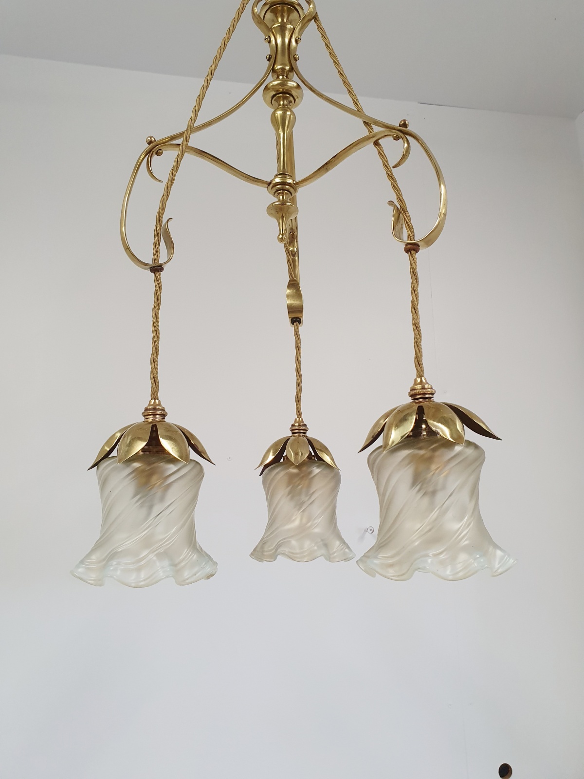 W.A.S Benson, London | 3 Branch Arts & Crafts Ceiling Light | England c.1900 | SOLD - Image 7