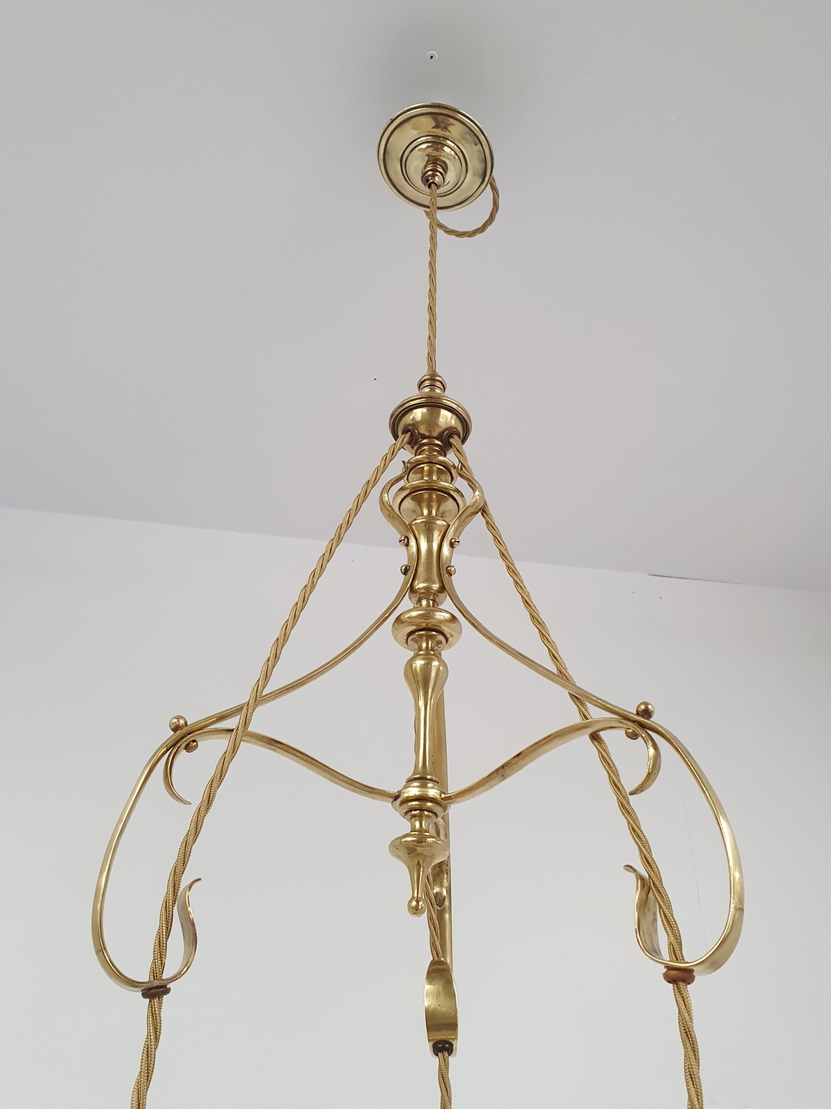 W.A.S Benson, London | 3 Branch Arts & Crafts Ceiling Light | England c.1900 | SOLD - Image 8
