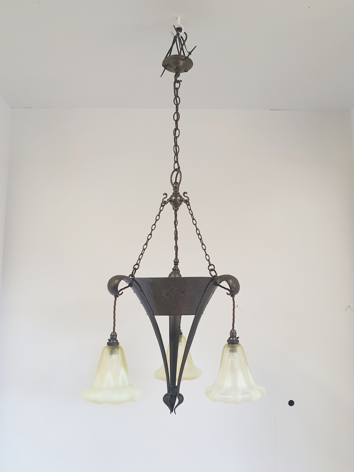 Jesson, Birkett & Co. (Faulkner Bronze Co.) | Arts & Crafts Chandelier | England c.1900 | SOLD - Image 2