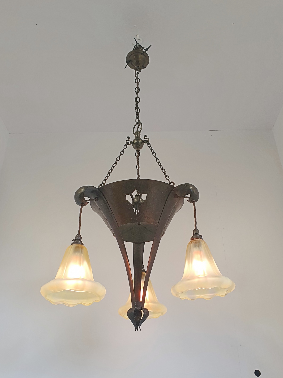Jesson, Birkett & Co. (Faulkner Bronze Co.) | Arts & Crafts Chandelier | England c.1900 | SOLD - Image 3