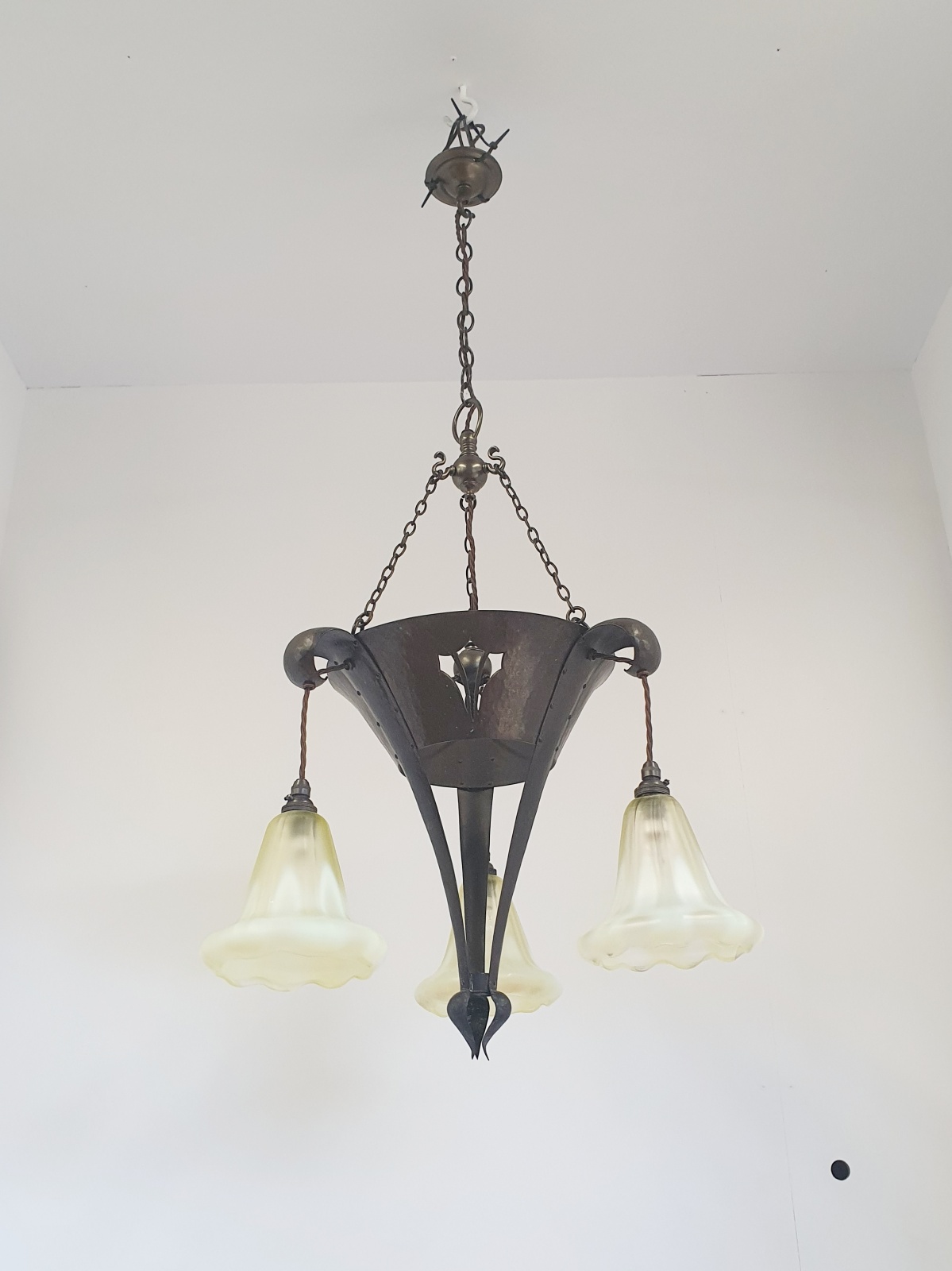 Jesson, Birkett & Co. (Faulkner Bronze Co.) | Arts & Crafts Chandelier | England c.1900 | SOLD - Image 4