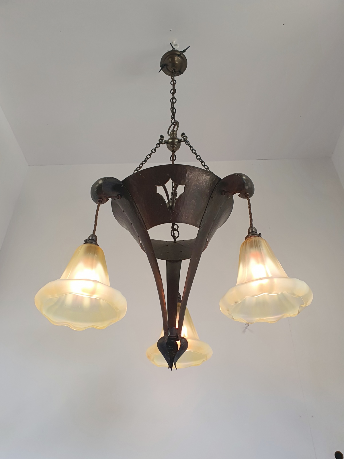Jesson, Birkett & Co. (Faulkner Bronze Co.) | Arts & Crafts Chandelier | England c.1900 | SOLD - Image 5