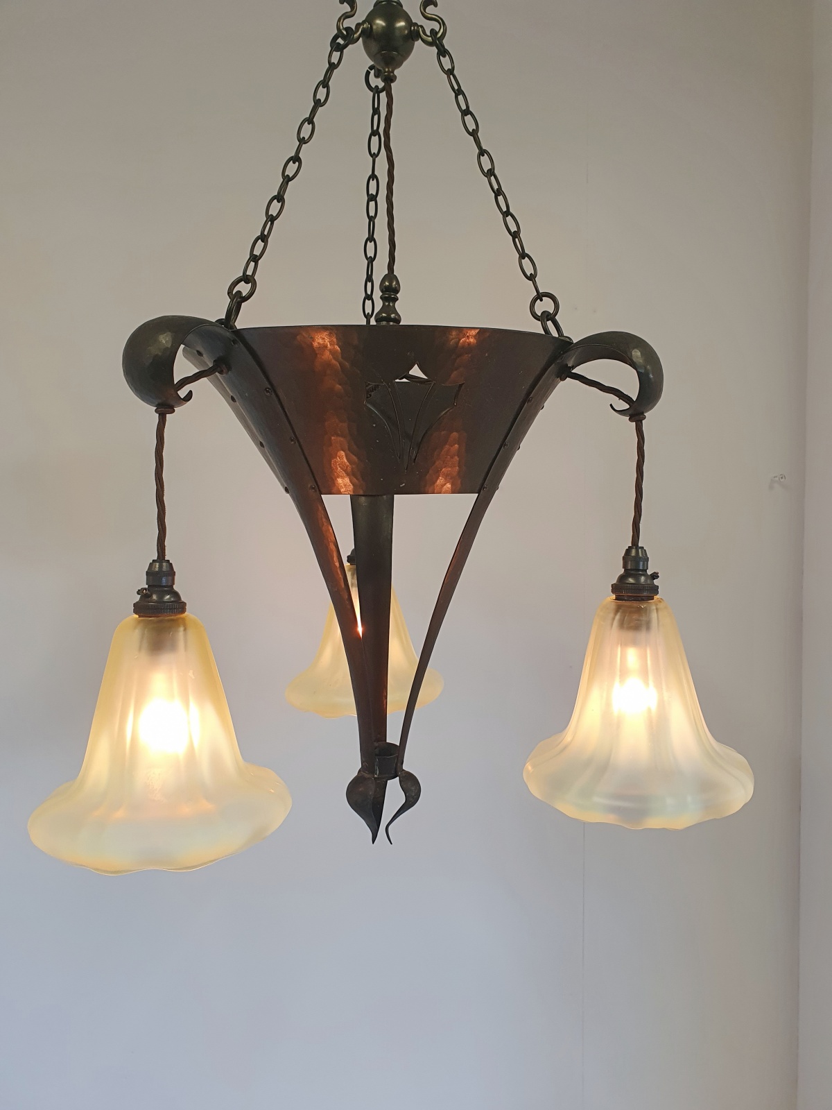 Jesson, Birkett & Co. (Faulkner Bronze Co.) | Arts & Crafts Chandelier | England c.1900 | SOLD - Image 7