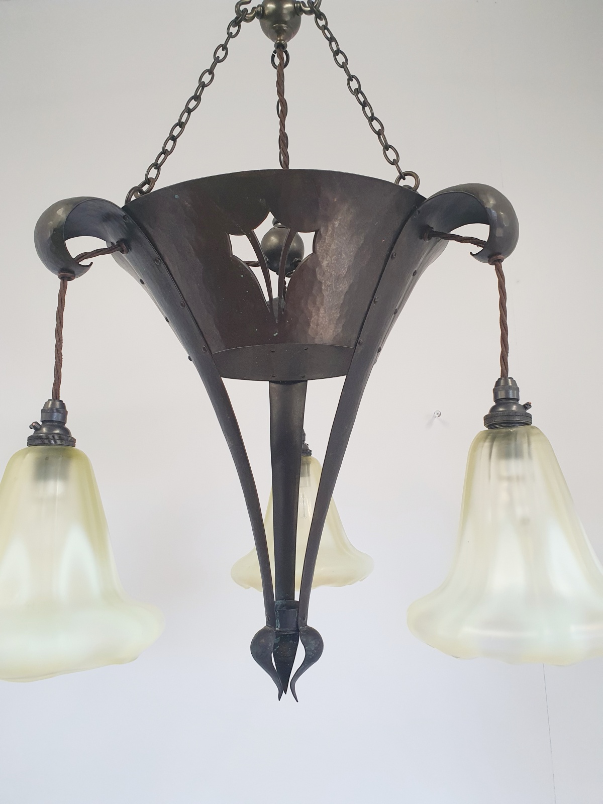 Jesson, Birkett & Co. (Faulkner Bronze Co.) | Arts & Crafts Chandelier | England c.1900 | SOLD - Image 8