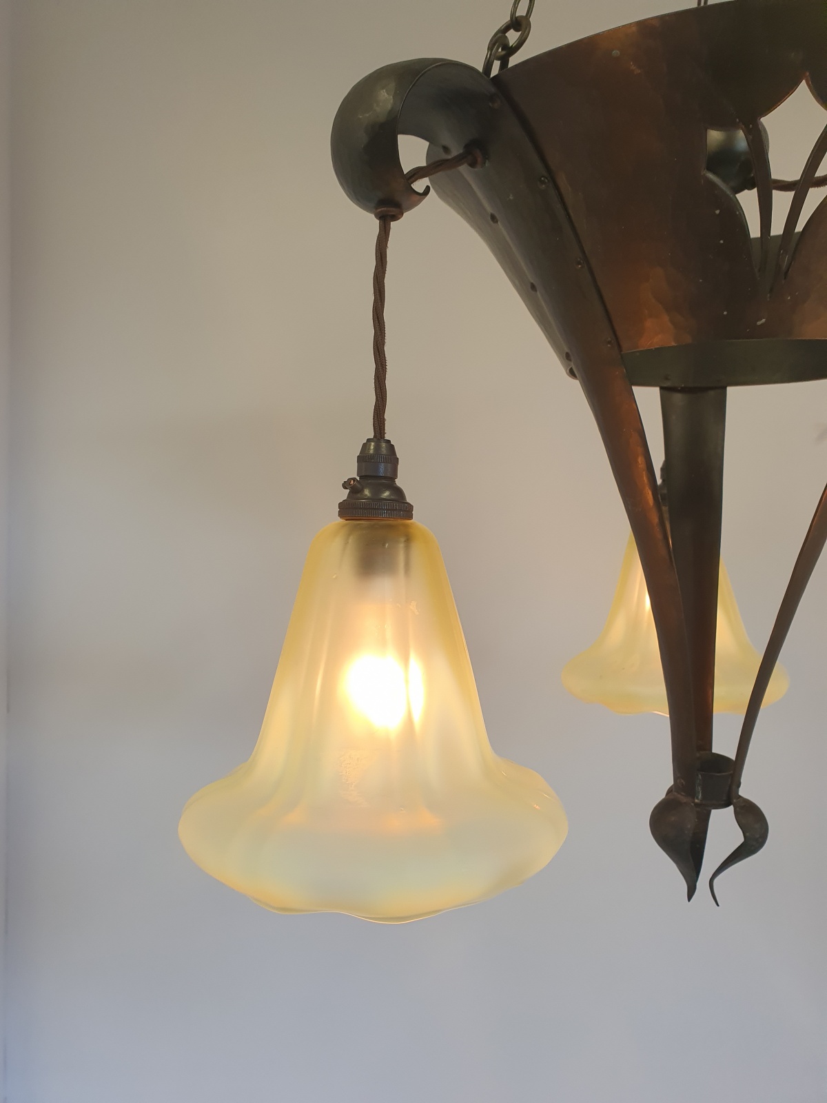 Jesson, Birkett & Co. (Faulkner Bronze Co.) | Arts & Crafts Chandelier | England c.1900 | SOLD - Image 9