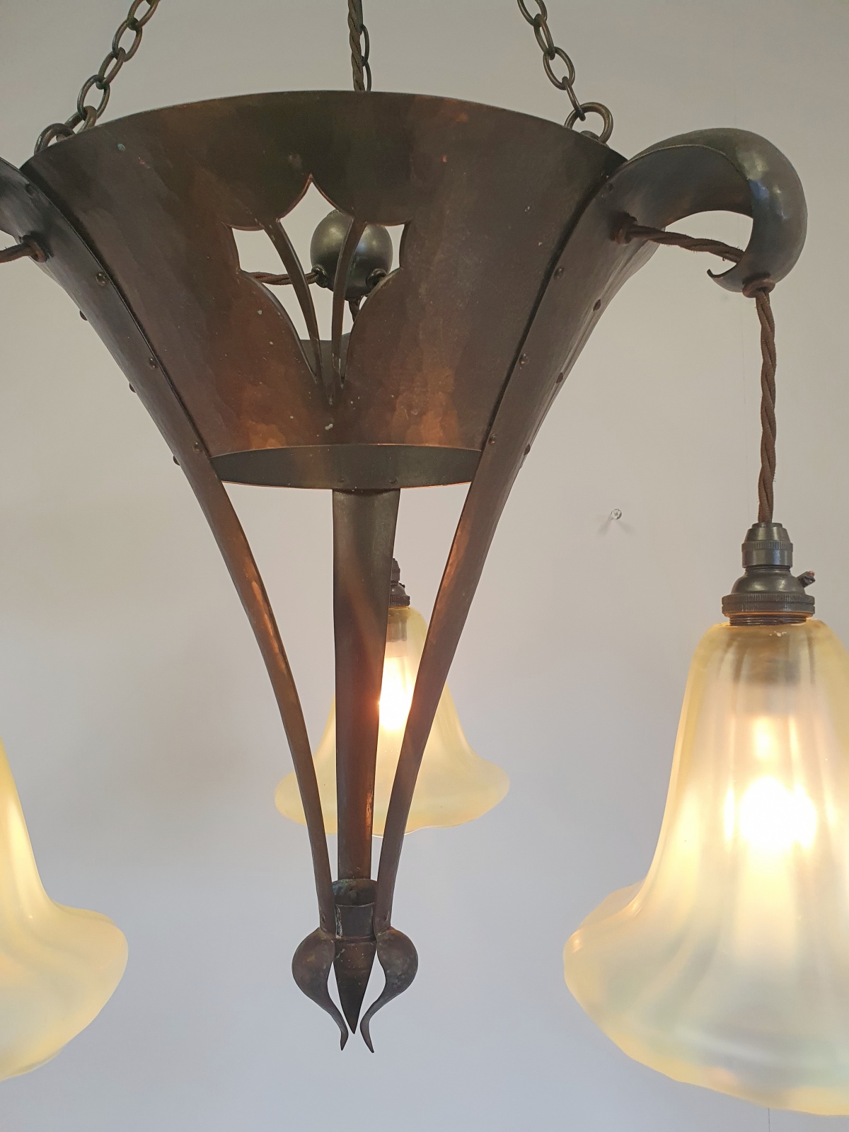 Jesson, Birkett & Co. (Faulkner Bronze Co.) | Arts & Crafts Chandelier | England c.1900 | SOLD - Image 11