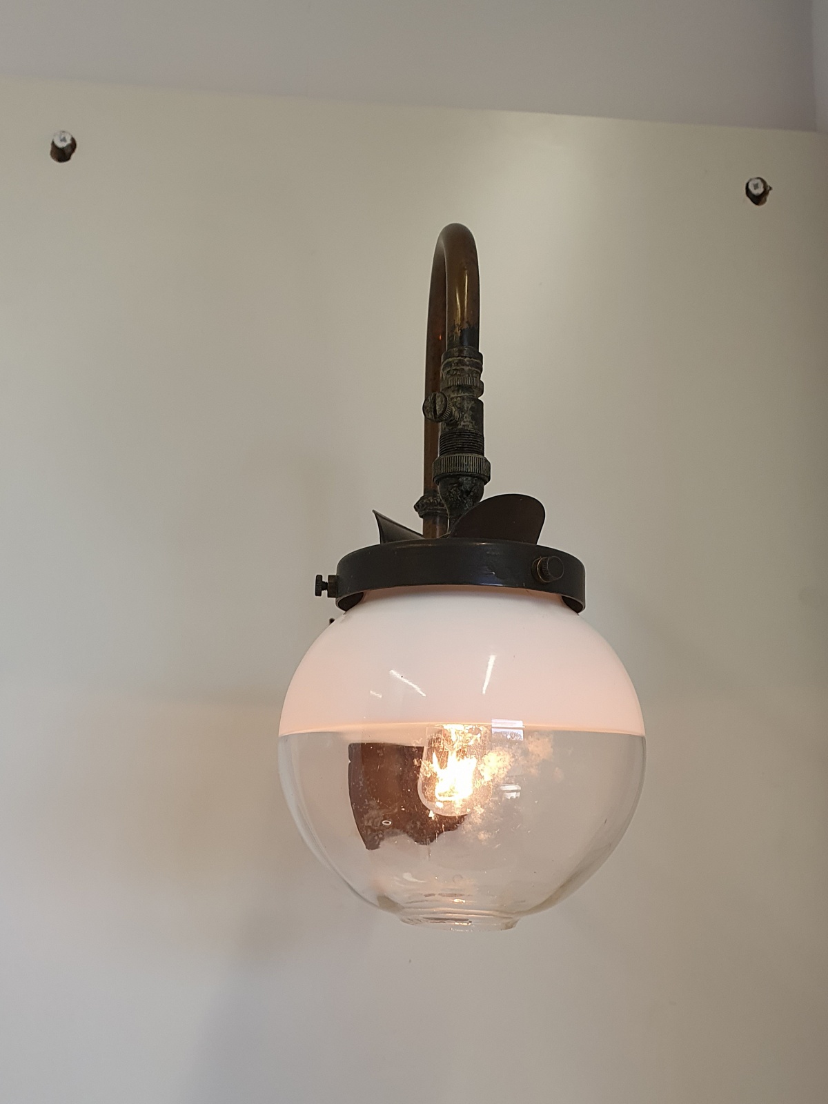 Unsigned | "Swan-neck" Gas Wall Light | England c.1890-1910 | SOLD - Image 7
